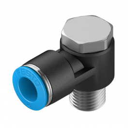 QSLV-1/4-10 Угловой штуцер с цанговым зажимом и резьбой